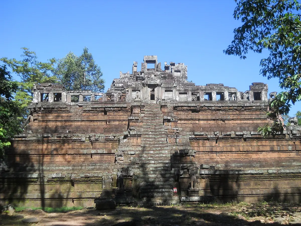 Phimeanakas stepped pyramid with a steep central stairway